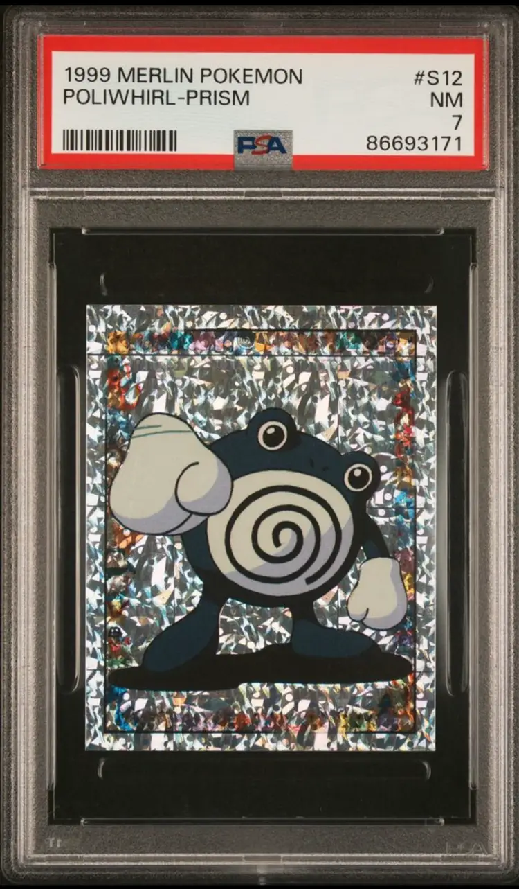 PSA 7 Merlin 1999 Poliwhirl S12 Prism Holo pokemon