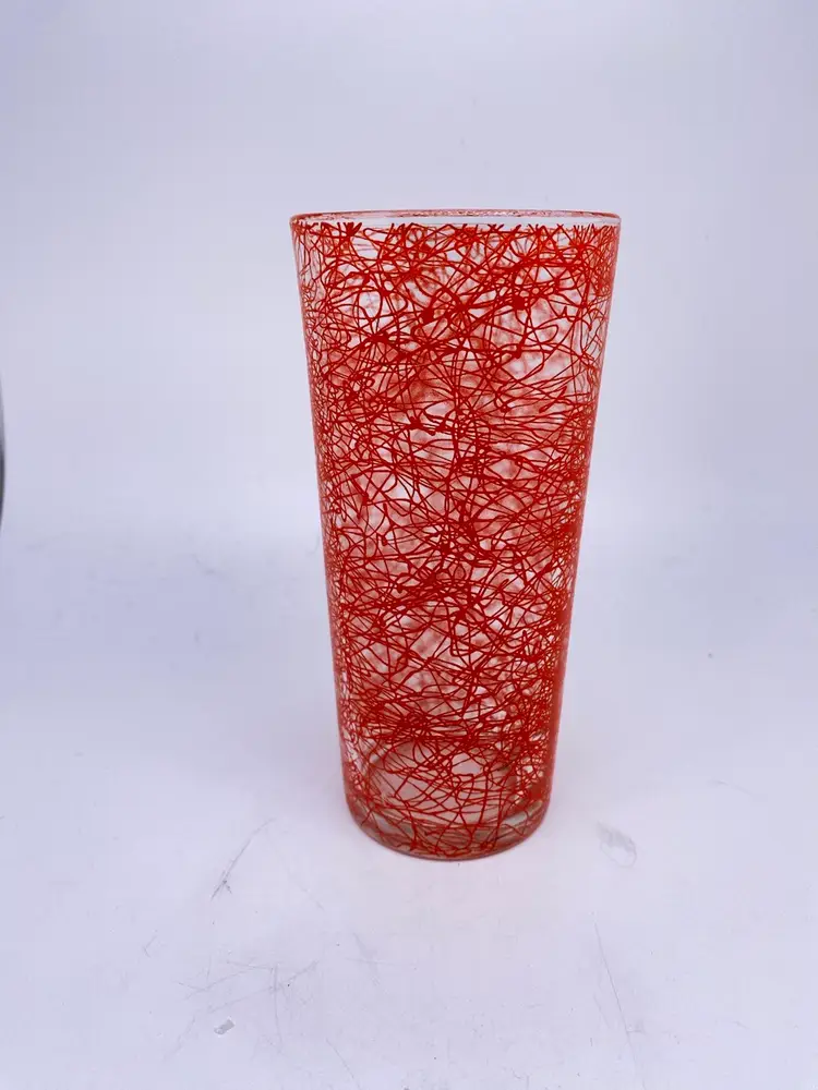 Vintage Orange Spaghetti Glass