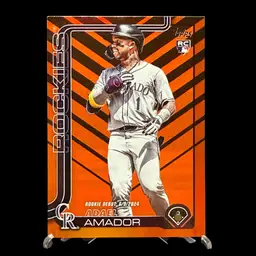 Adael Amador 2025 Topps Update #US94 Holiday RC Debut Orange Colorado Rockies