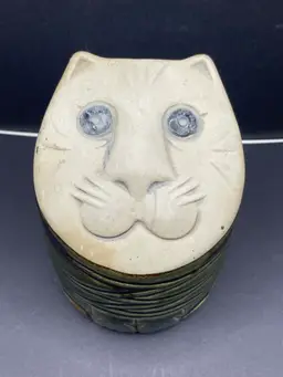 Vintage Rare Paul Marshall Cat Coin Bank MCM 60s-70s Made In Japan Pottery Stoneware