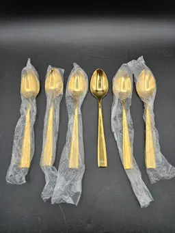 Cambridge Cali Gold Tone Spoons Teaspoons Set Of 6