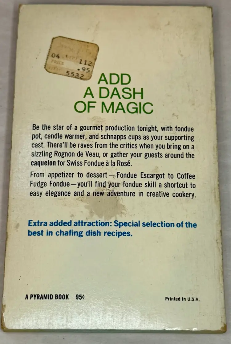 The Fabulous Fondue Cookbook By Carmel B. Reingold 1970