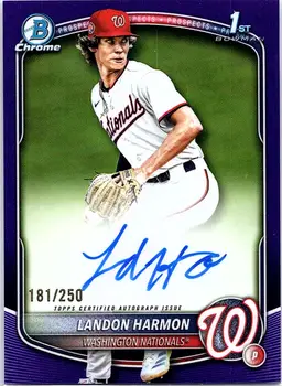 2025 Bowman Draft Landon Harmon #CPA-LH Chrome Autographs Purple Ref /250
