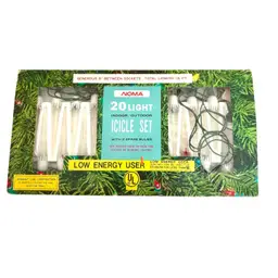 Vintage Noma Icicle Christmas Light Set - In Box - Still Works