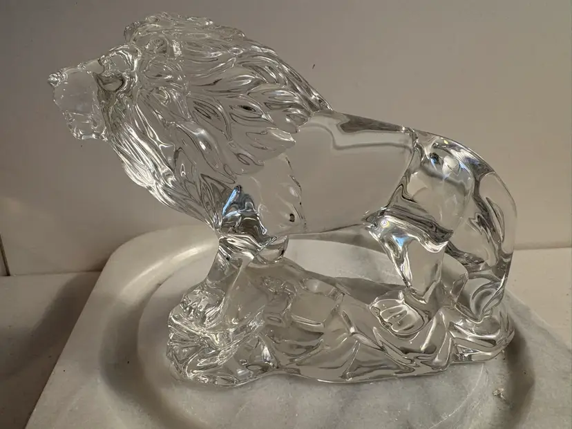 LION Wonders of the Wild" Lead Crystal Figurine Vintage Princess House Germany