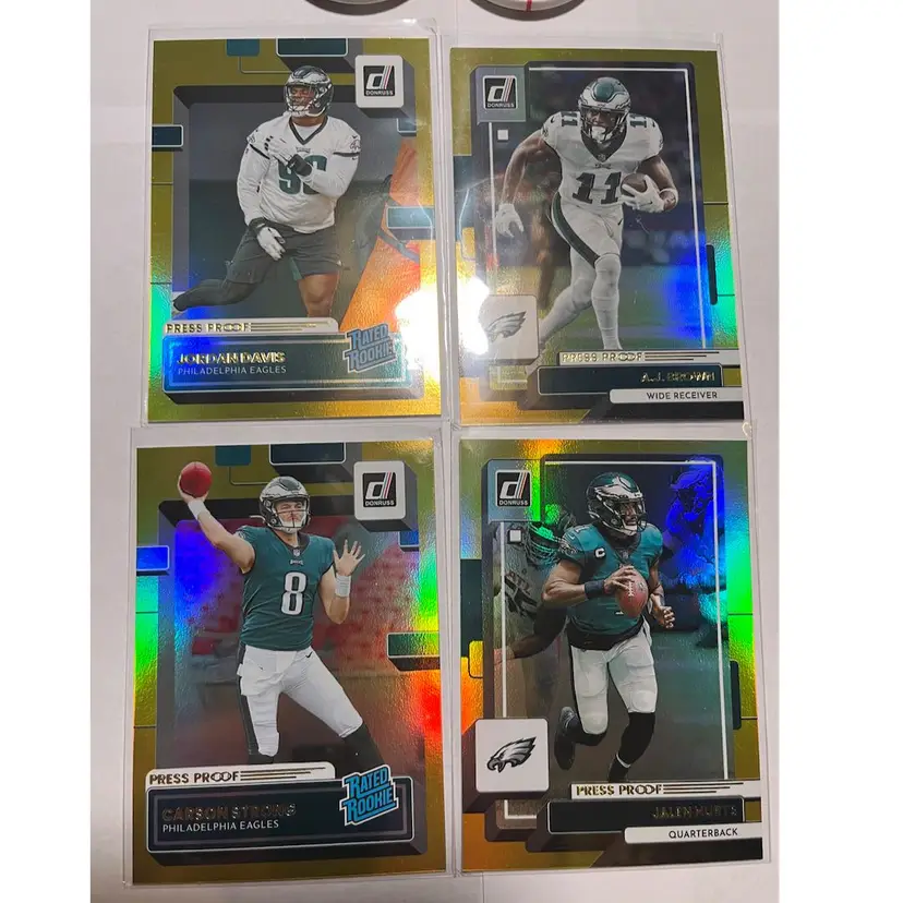 2022 Donruss Premium Gold Press Proof Philadelphia Eagles Team Set Hurts Smith Brown