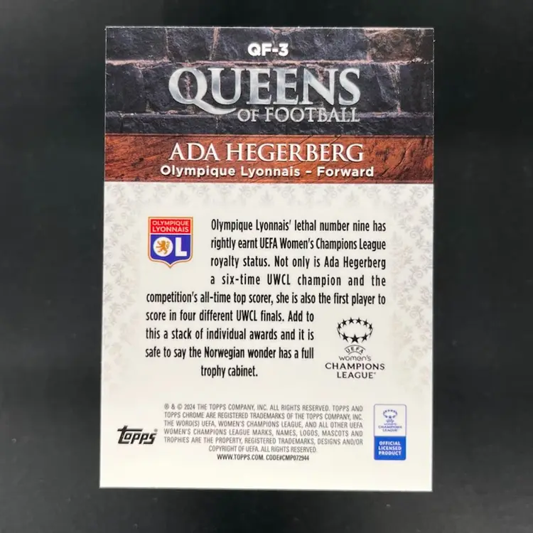 Ada Hegerberg 2023/24 Topps Chrome UEFA Women Queens Of Football Soccer Card