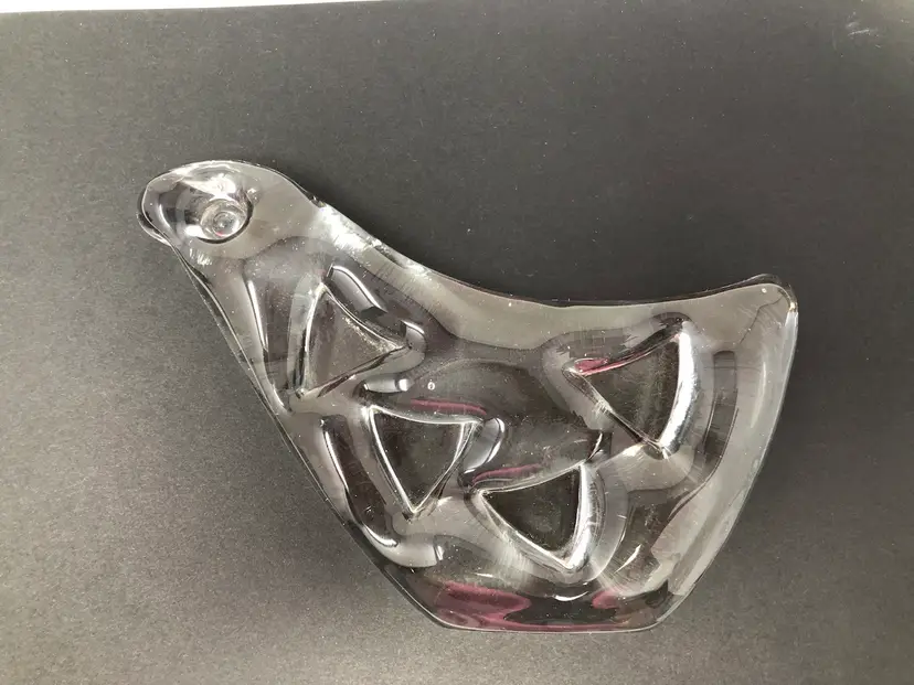 Thick Art Glass Bird Paperweight