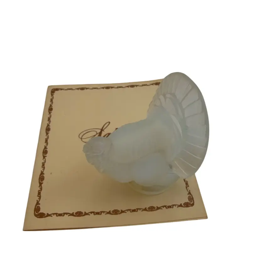 Sabino Opalescent Art Deco Antique Miniature Turkey Figurine Paperweight - Made In France 1920s 3”