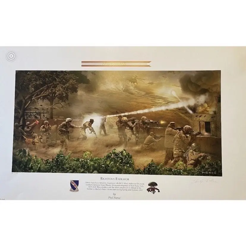 Righteous endeavors by Phil Pierce Afghanistan Poster signed and numbered 17/100
