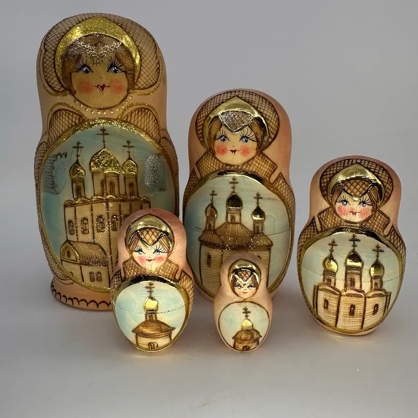 5-Piece Russian Traditional Handmade Nesting Doll