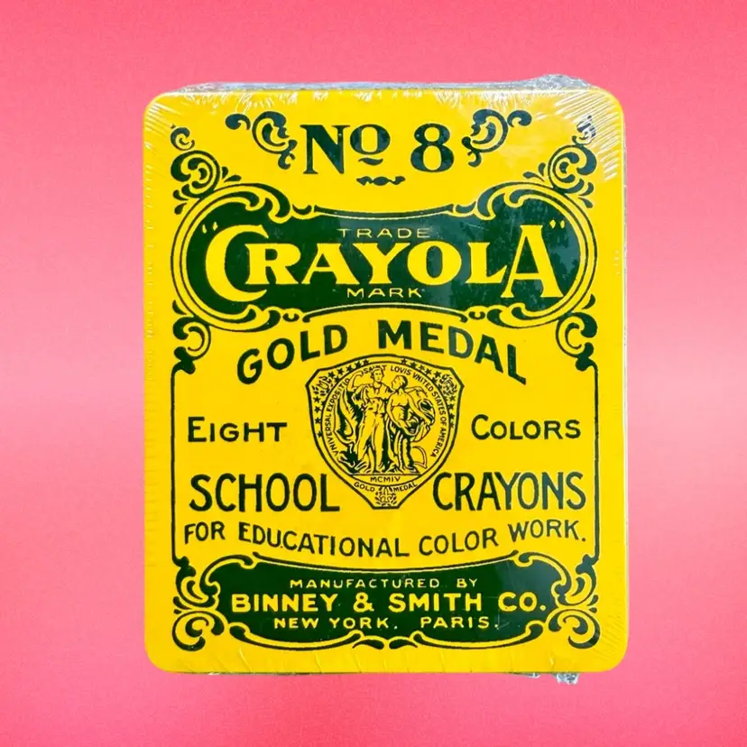 2000 SEALED Binney & Smith CRAYOLA Antique Replica Tin, 8 Colors