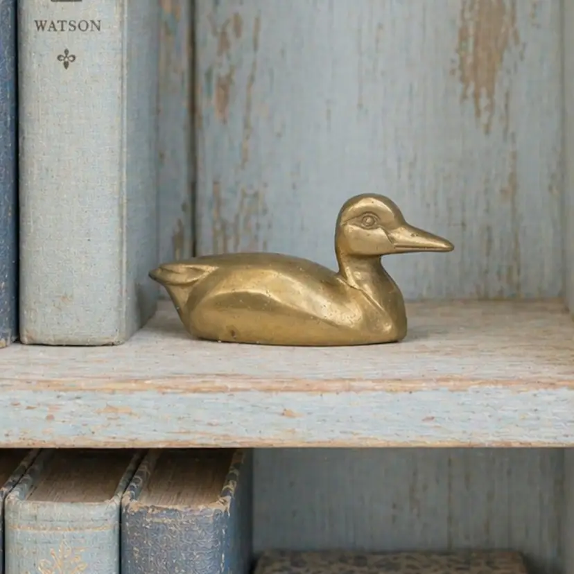 Small Vintage Brass Duck Figurine