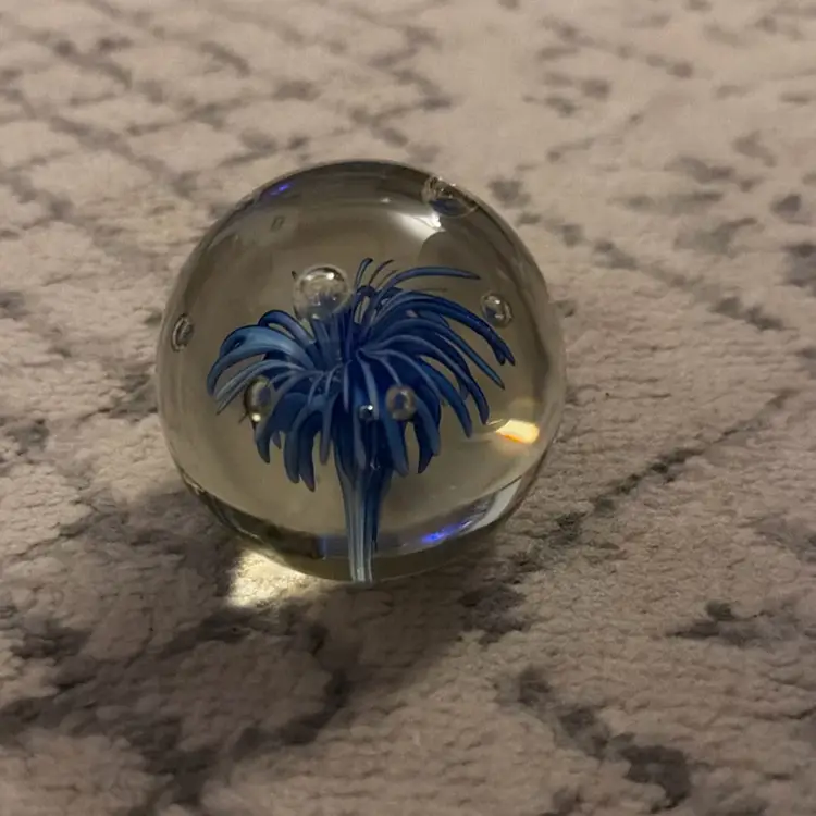 Blue Flower Paperweight - 2”