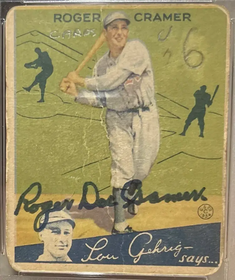 Vintage 1934 Goudey Roger Cramer Mint 10 PSA DNA Signed Autograph Baseball Card