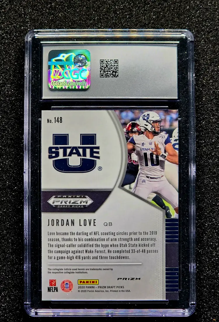 2020 Panini Prizm Draft Picks #148 JORDAN LOVE Silver RC Rookie CGC 10 Gem Mint