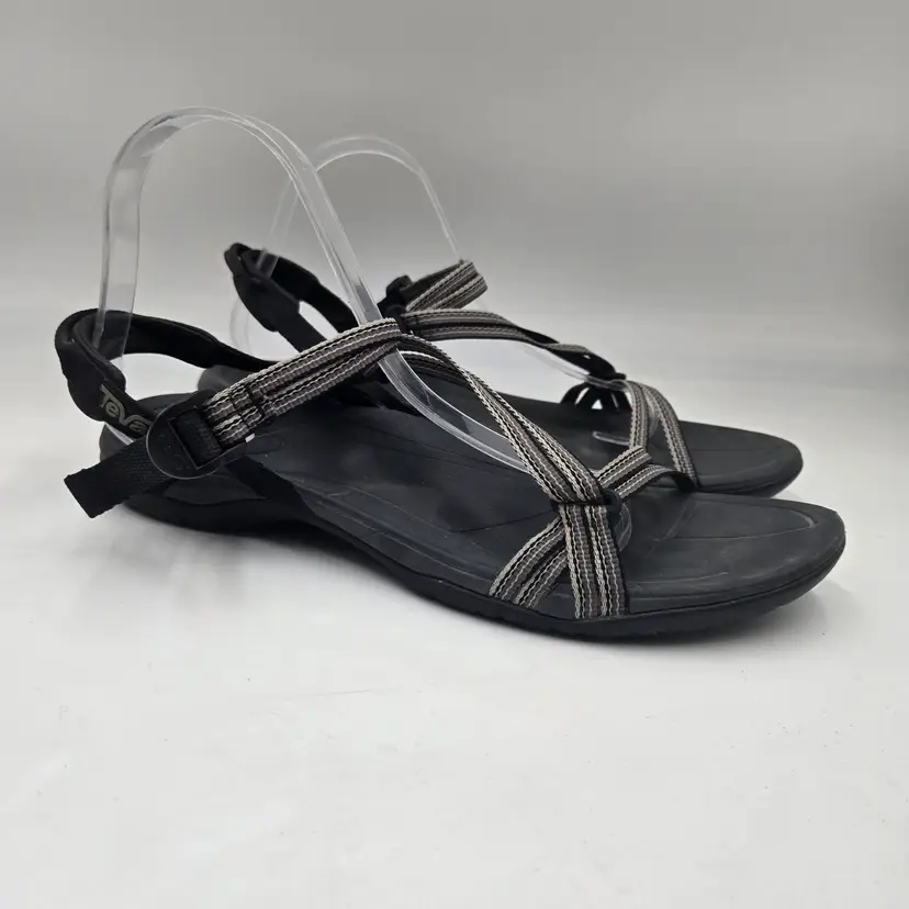 Teva Gray Black Adjustable Stripes Sandals Sz 11 TEVA Men main image 4