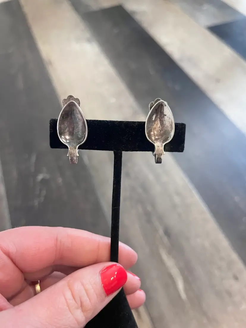 Vintage Sterling Spoon 🥄 Screwback Earrings
