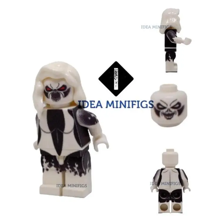 Custom UV Printed Silver Banshee Siobhan McDougal - Model Built of Lego Minfigure Bricks