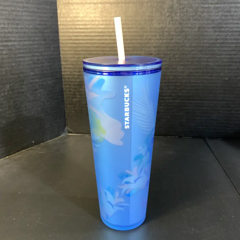Starbucks 24oz Blue Floral Soft Touch Tumbler 2023