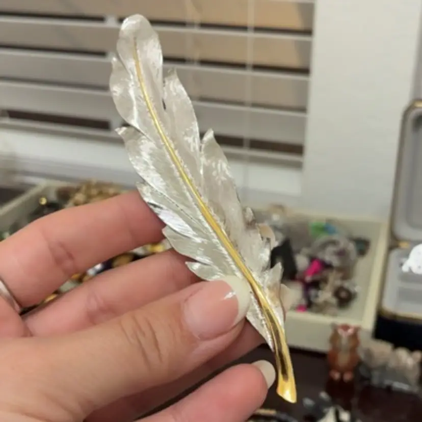 Two Tone Leaf Brooch