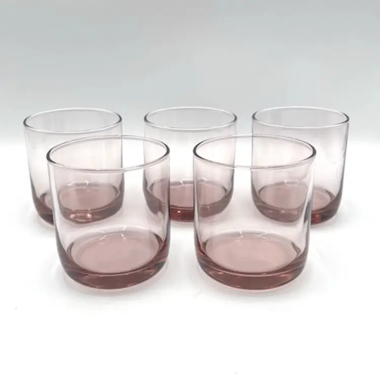 Libbey Pink Plum Glasses Low Ball Flat Metropolitan Juice Lowball Set Of 5