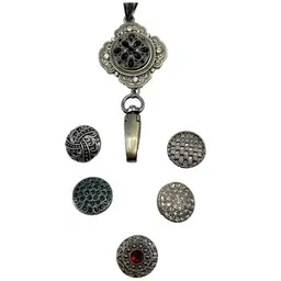 Ginger Snaps Jewelry Charm Lanyard Pendant Plus 6 Rhinestone Snaps .75" **READ