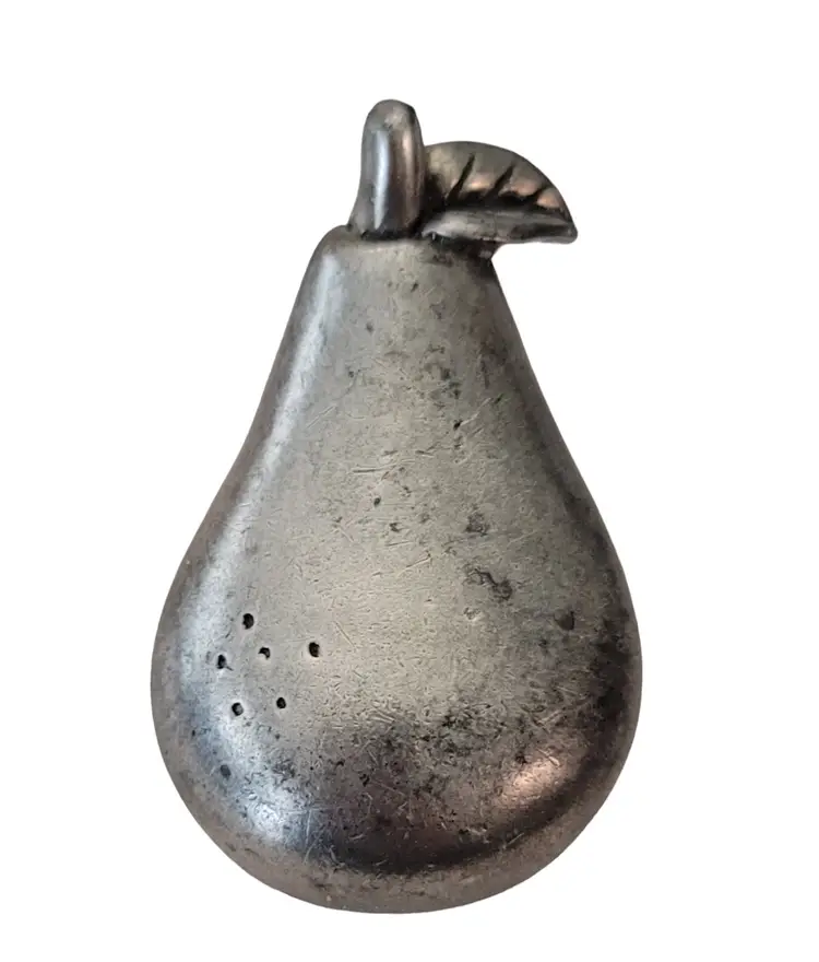 EC Pewter  With Hidden Vial Vase Pear Pin, Signed E679