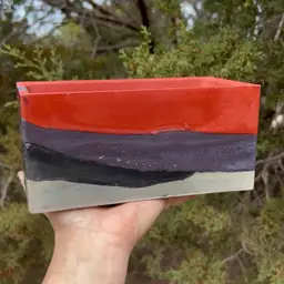 7” Red Headed Woodpecker Rectangle Concrete Planter