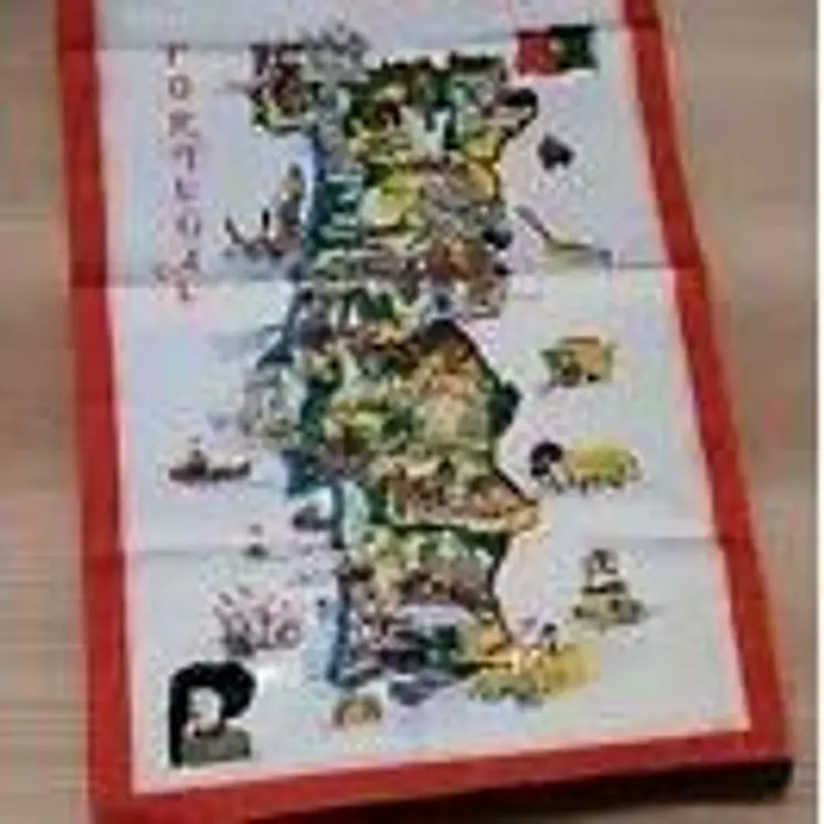 Map of Portugal Tea Towel Kitchen Dish Towel 100% Cotton Traditional Souvenir.