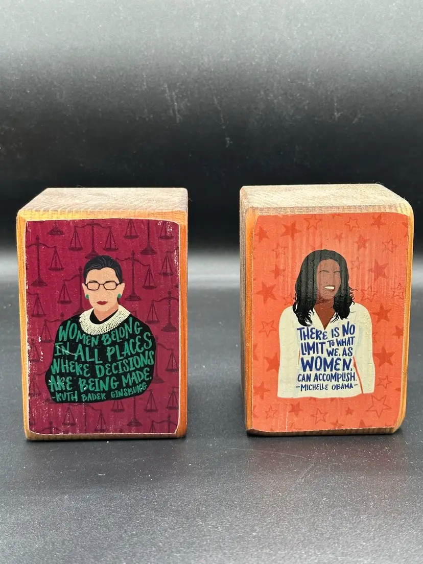 Iconic Women Quotes, Wood bookend set of 2