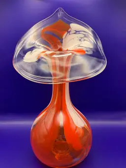 RGH Orange and White Swirl Hand Blown Jack in the Pulpit