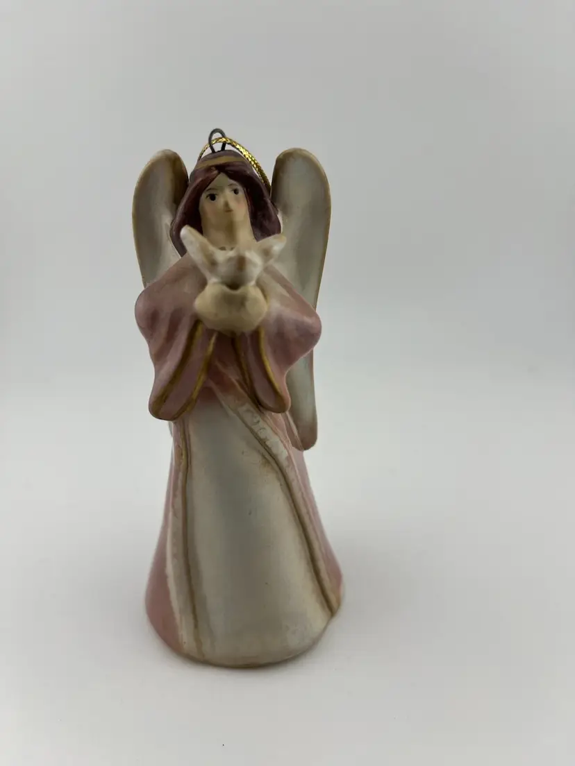 Angel Bell Ornament Holding Dove