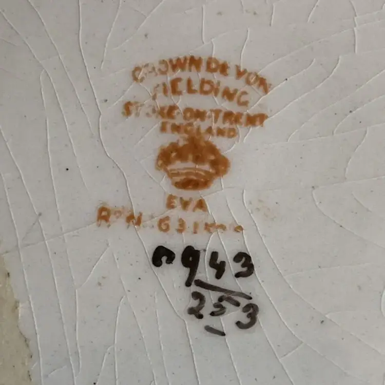 Antique Bowl Eva Pattern Rare Crown Devon Fielding