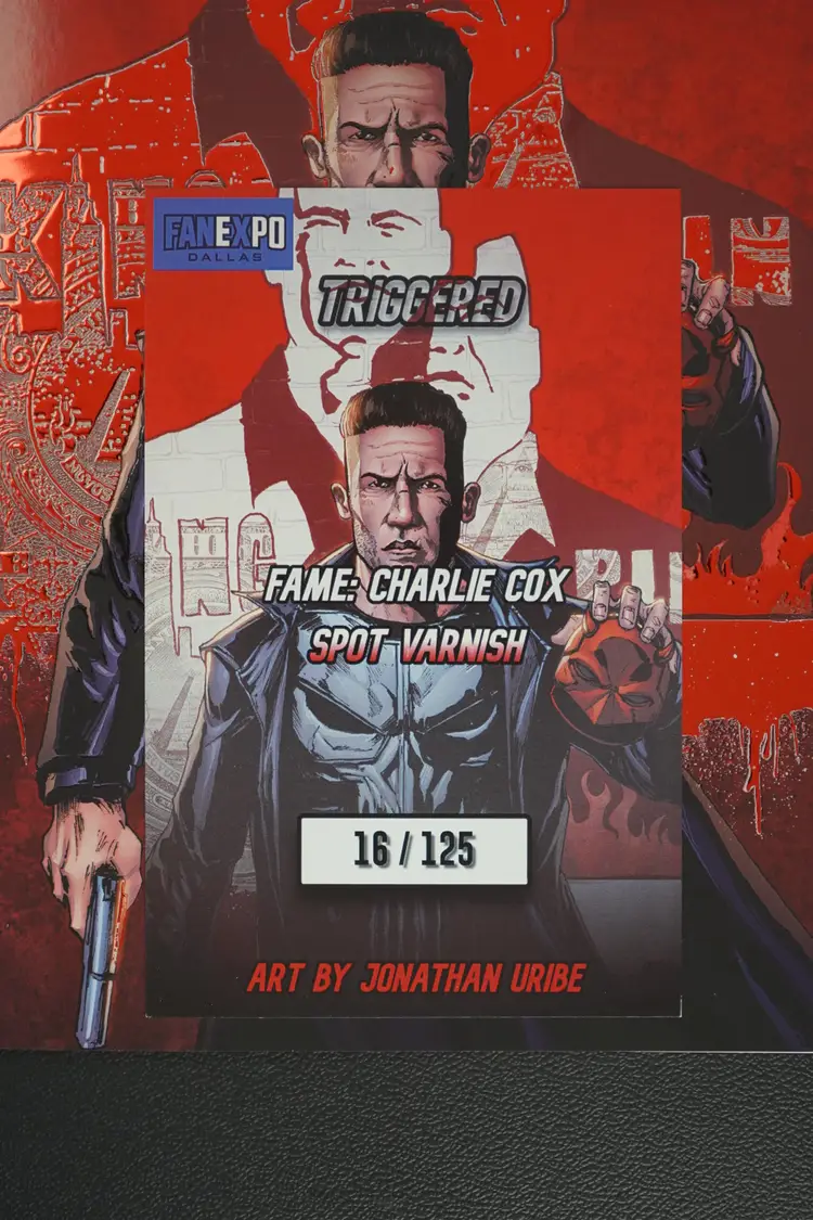 Fame: Charlie Cox Signed J Uribe Punisher Virgin Spot Varnish FanExpo LTD 125