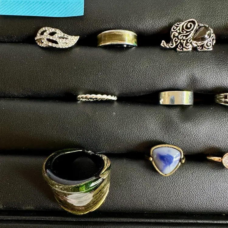 Lot of 11 Rings - Sizes Under 6, Gold & Silver To Es