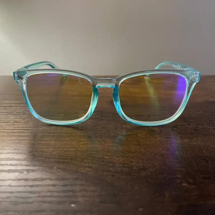 Modfans Square Aqua Clear Transparent Eyeglass Frames Only 51-18-140 mm