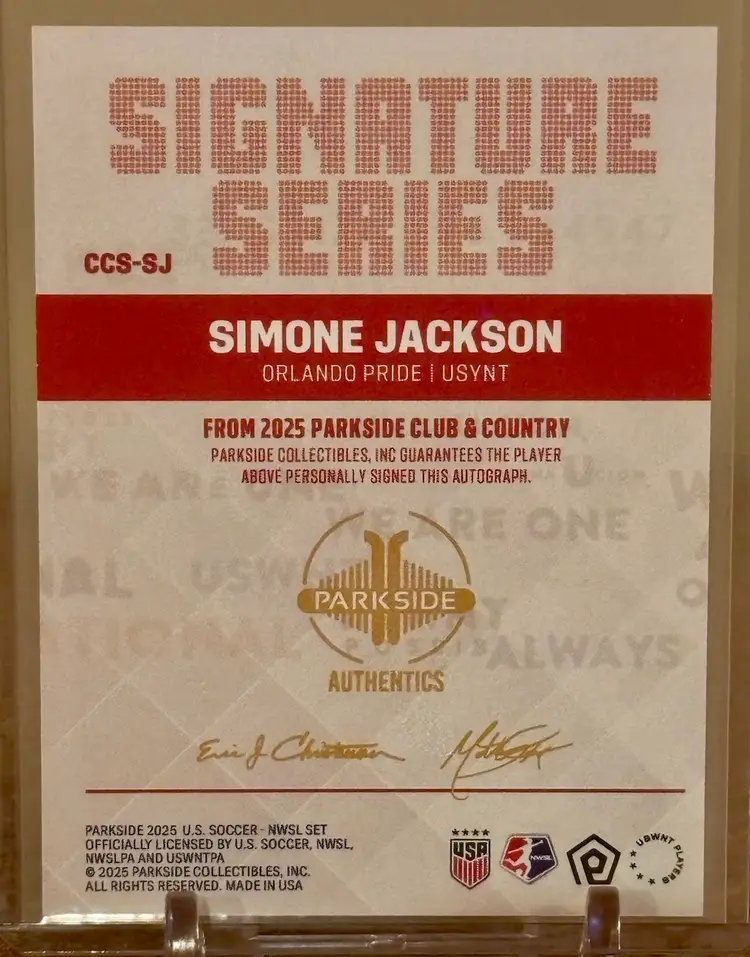 Simone Jackson 2025 Parkside Club And Country Signature Series #CCS-SJ