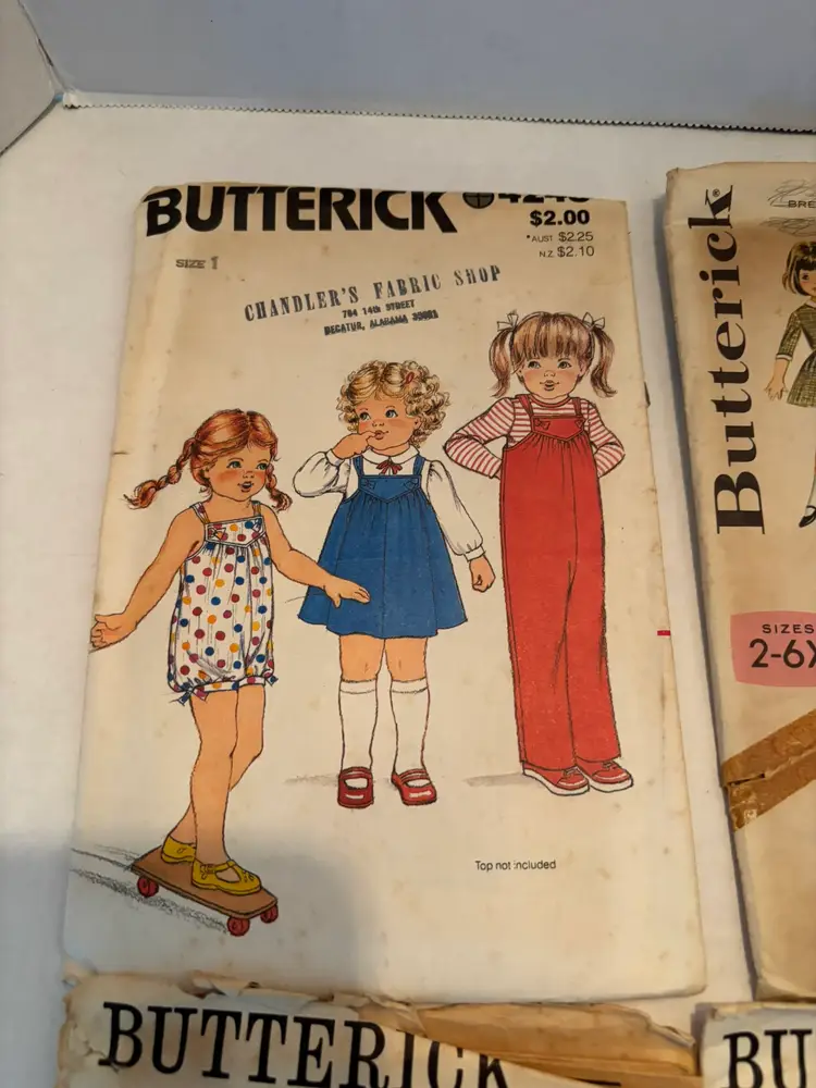 Vintage Lot of 8 Butterick Sewing Patterns Childs Boys & Girls from 1960-1970