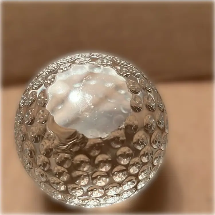 Golf Ball Glass Paperweight 7.5” round