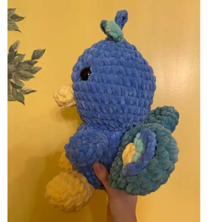 Crocheted Peacock Approximately 13 X 11 1/2