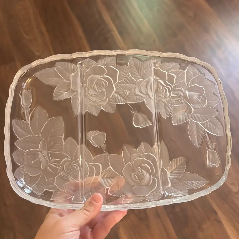 Vintage Mikasa Studio Nova Winter Rose Divided Serving Tray
