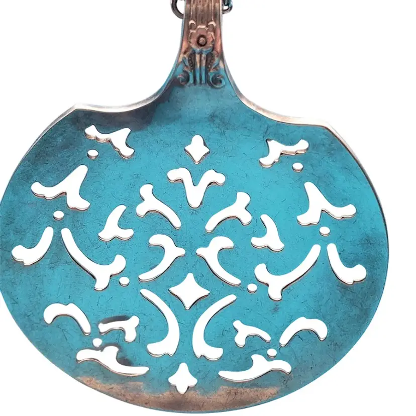 Artisan Filigree Silver Spoon Pendant Necklace
