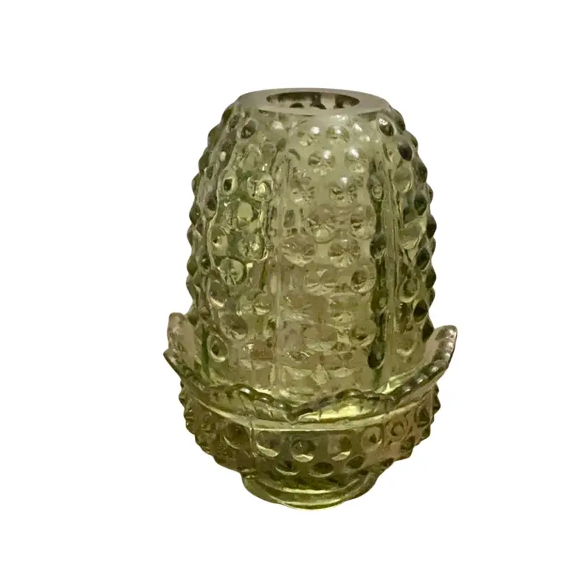 Fenton 2-piece Colonial Green Hobnail Fairy Light 4 1/2” X 3 1/4”- READ