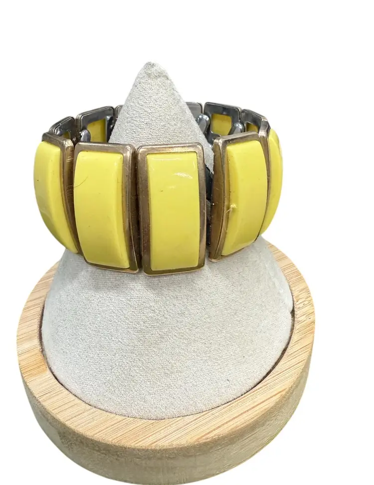 Vintage Yellow Expansion Bracelet Thermostat