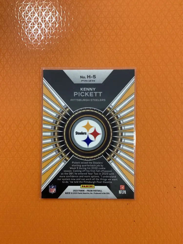 Prizm Football 2023 Kenny Pickett Hype Green Cracked Ice SP H-5