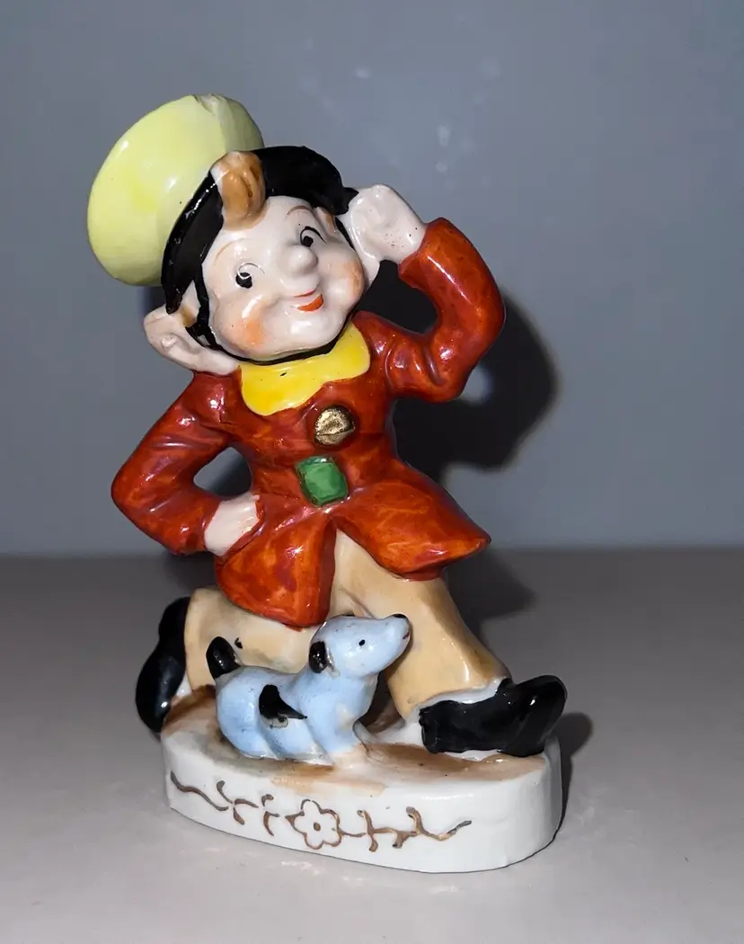 Vintage Japan Pixie Elf Boy With Dog May Be Pop Of Kellogg Snap Crackle Pop