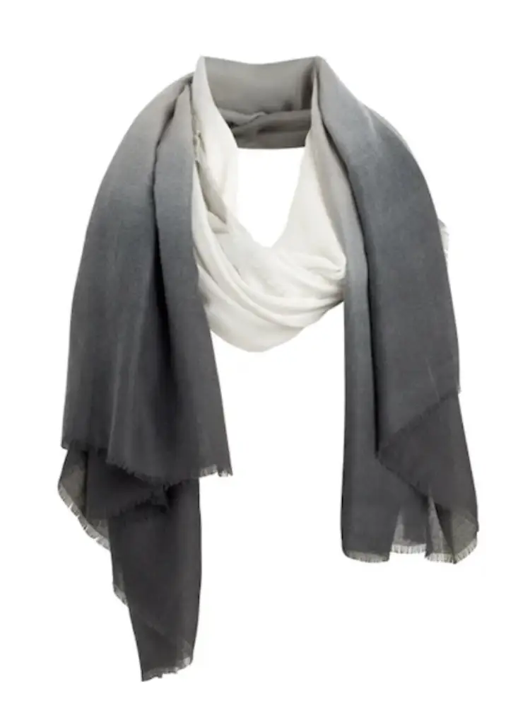 CUSHNIE’s Grey Horizon Ombre Scarf