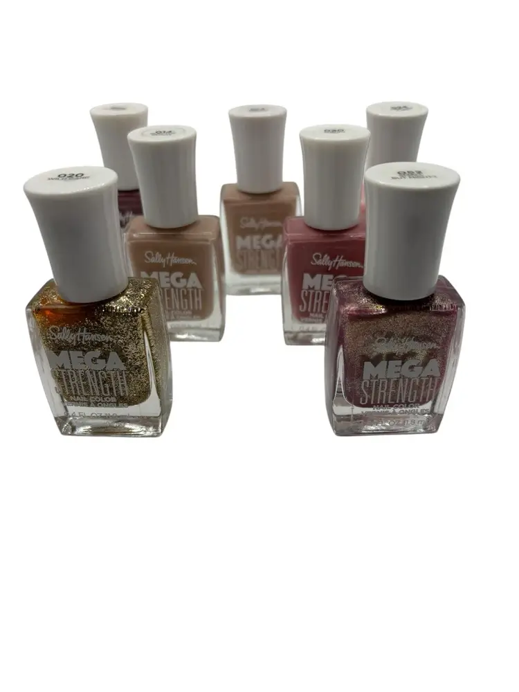 Lot Of 7 Sally Hanson Mega Strength Nail Polish