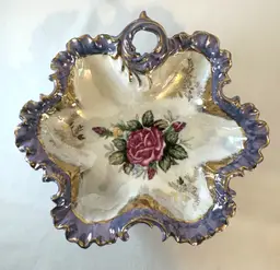 Vintage Made In Japan Floral  Decorative Bowl Lustreware